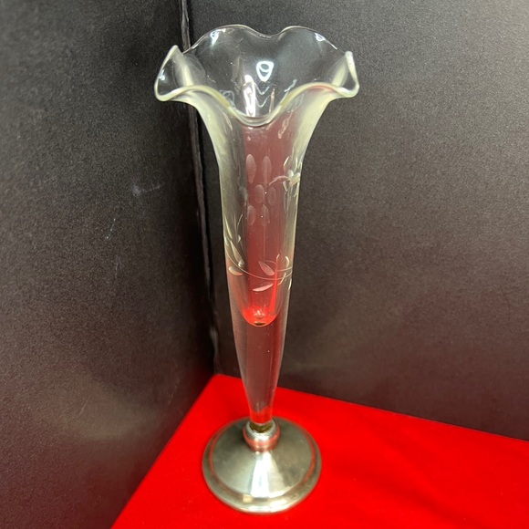 Vintage Webster Co. Sterling Silver Weighted Glass Bud Vase - Picture 9 of 9